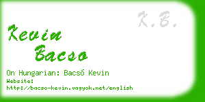 kevin bacso business card